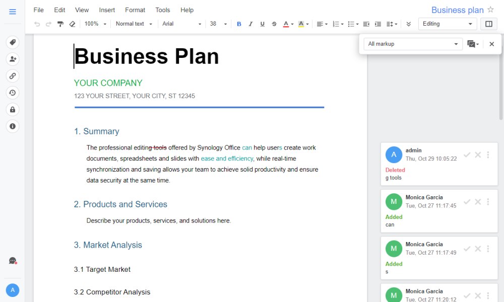 Modifica documenti collaborativa Synology Office