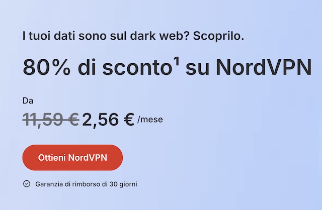 nordvpn sconto 80 per cento