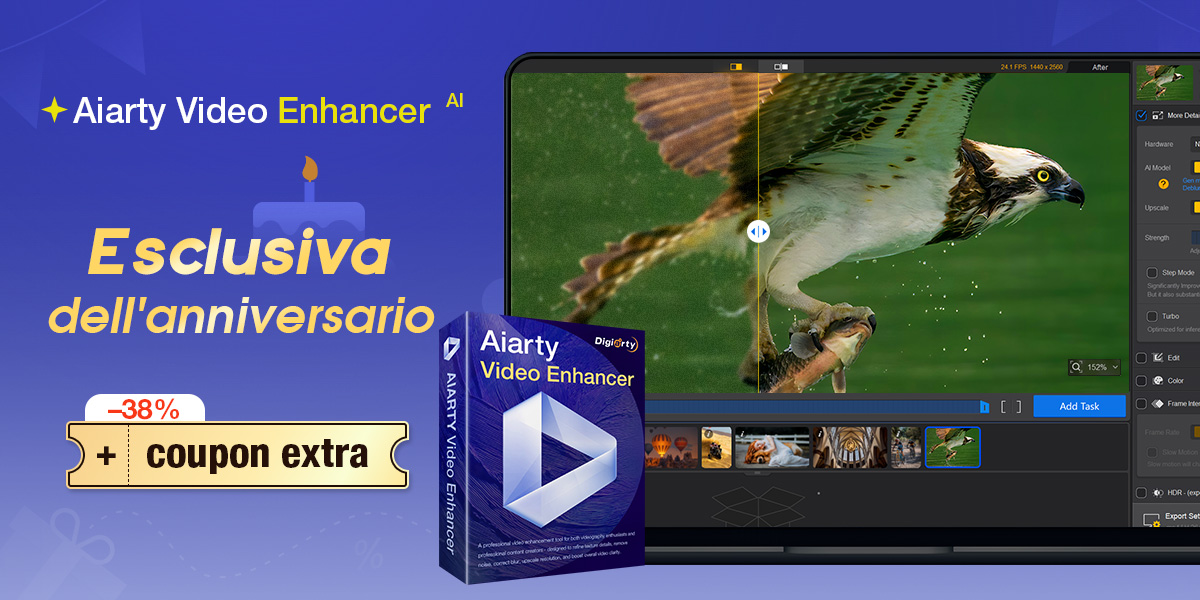 Promozione anniversario Aiarty Video Enhancer