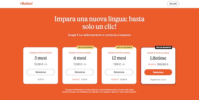 babbel prezzi scontati