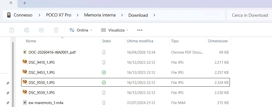 Cartella CrossDevice trasferimento file Android Windows