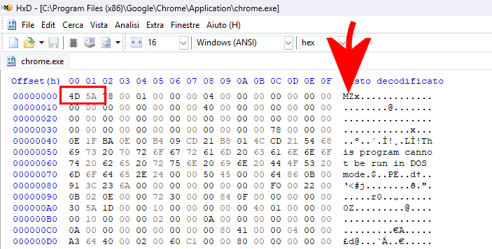 Header o intestazione file eseguibile Windows