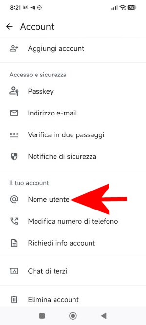 Nome utente WhatsApp