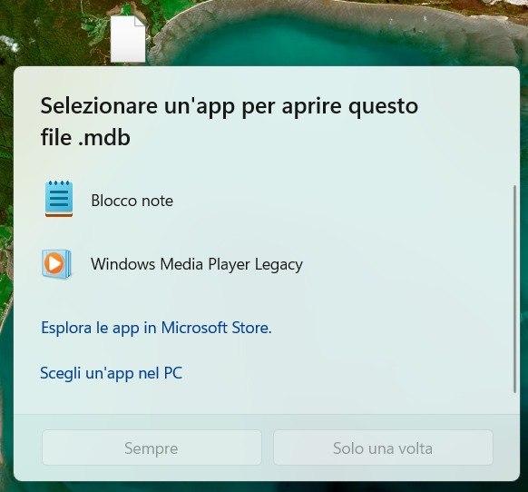 Selezionare app aprire file Windows 11