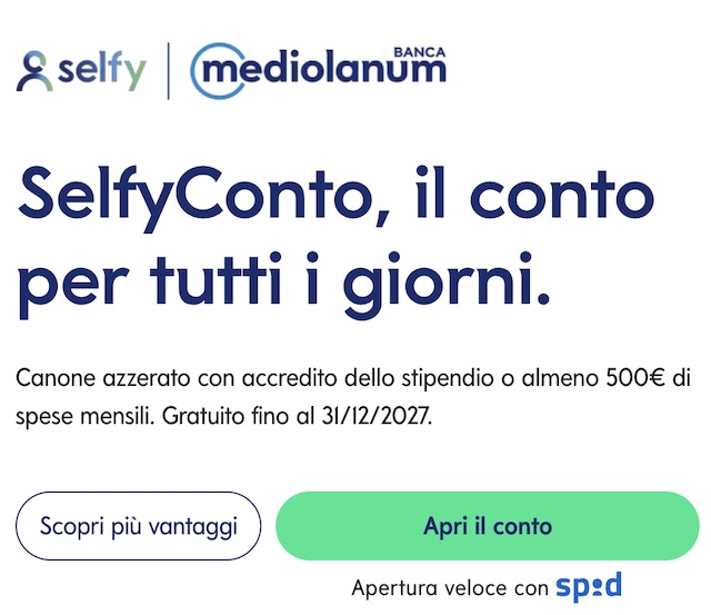 selfyconto canone gratuito
