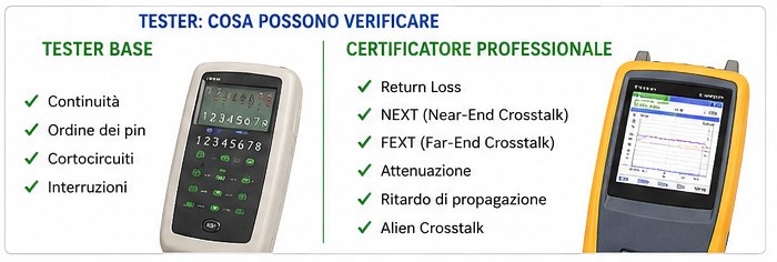 Tester e certificatori cavi Ethernet
