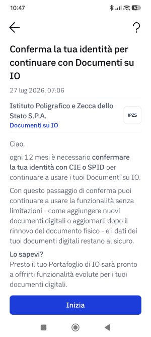 Conferma identità app IO