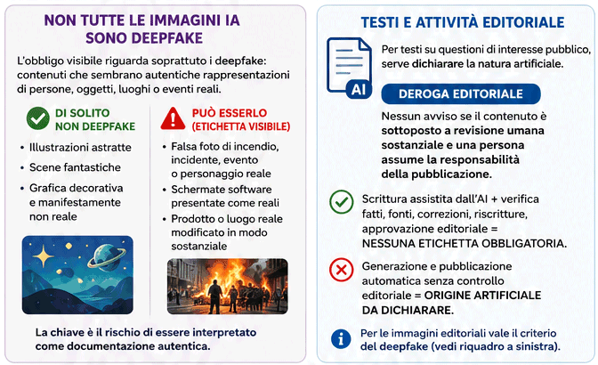 Deepfake e testi generati con AI: cosa cambia con AI Act