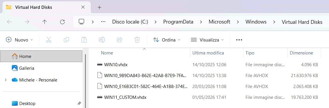 Dimensioni file Windows 11