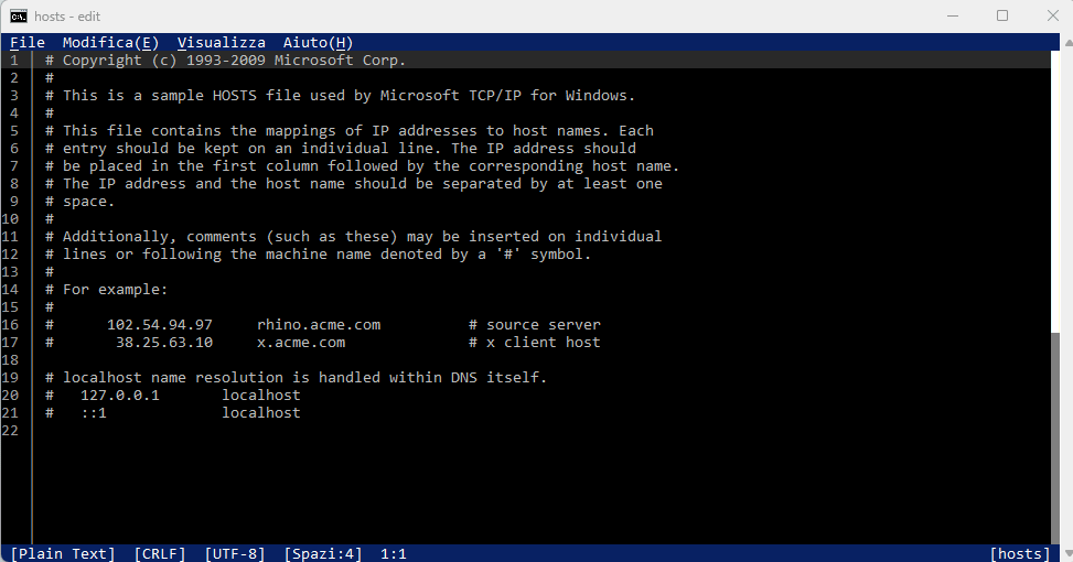 Edit file HOSTS Windows 11