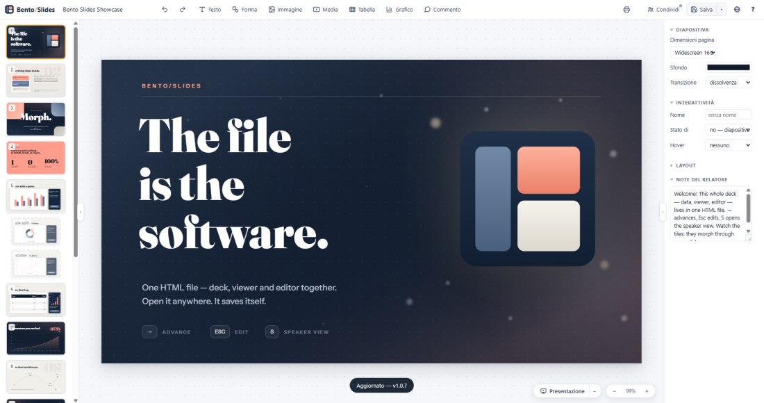 Editor presentazioni HTML alternativa PowerPoint