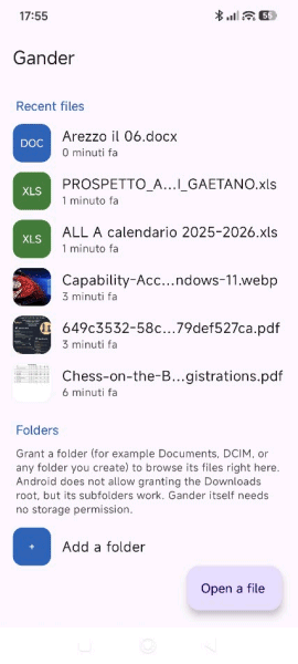 Gander visualizzatore file Android open source