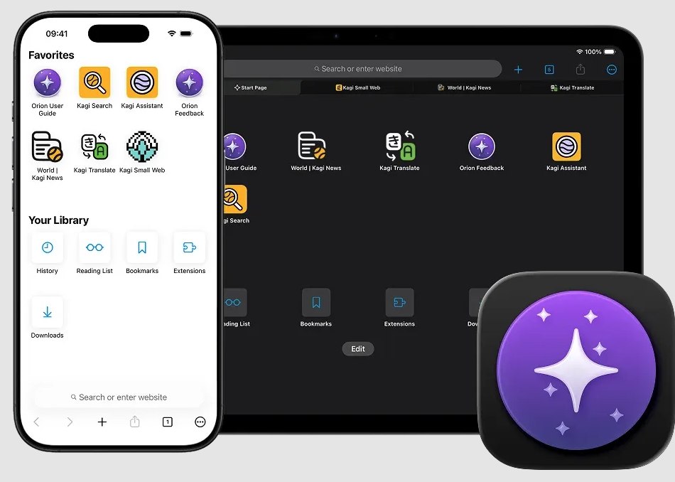 Kagi su dispositivi iOS e iPadOS