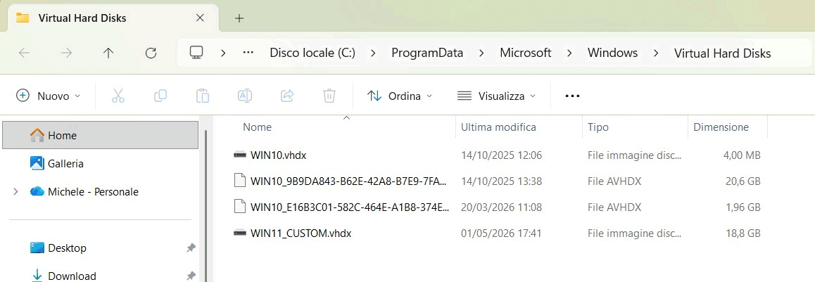 Nuova visualizzazione dimensione Esplora file Windows 11