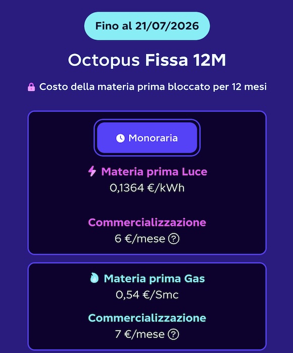 octopus tariffe luce e gas fino al 21 luglio