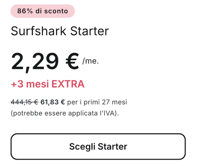 surfshark starter offerta