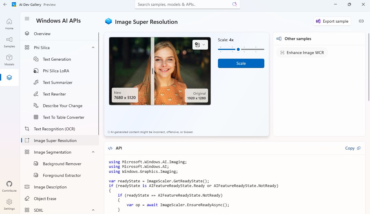 AI Dev Gallery Windows 11
