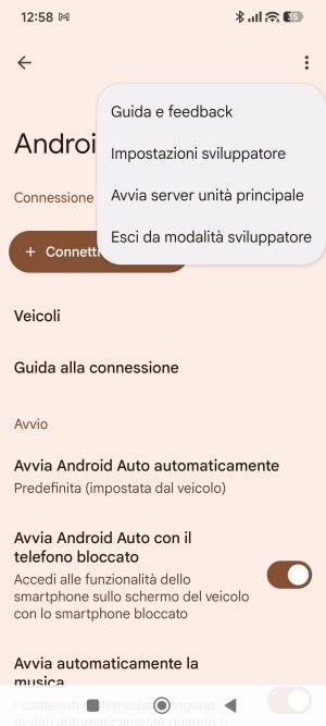 Android Auto impostazioni sviluppatore