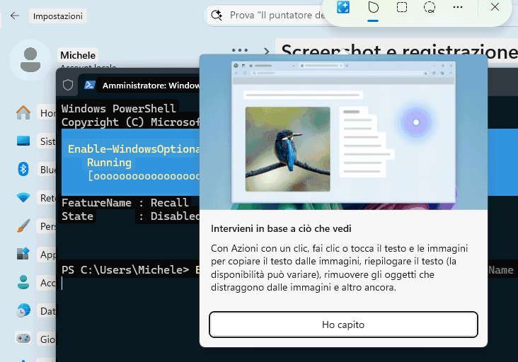 Azioni con un clic Windows 11