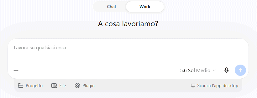 ChatGPT Work interfaccia