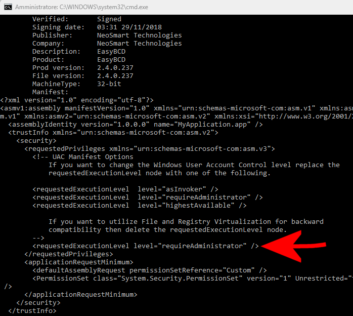 Diritti esecuzione EXE Windows