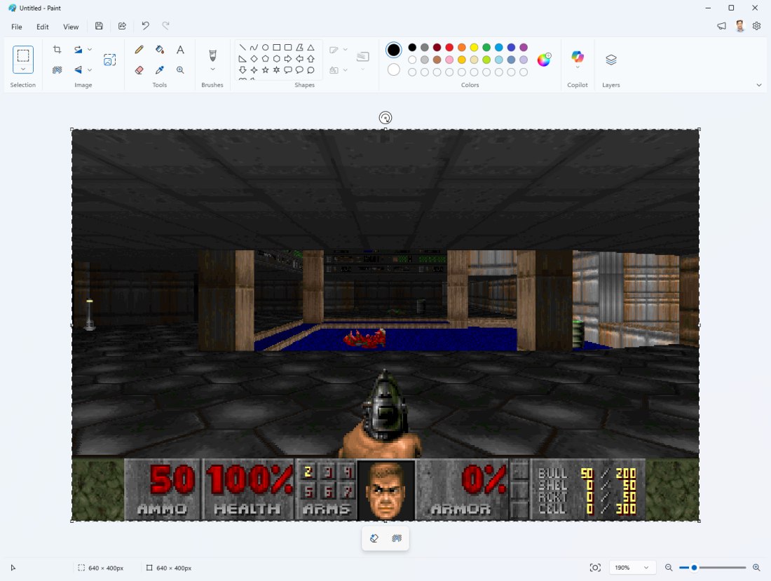 Giocare a Doom su Paint in Windows