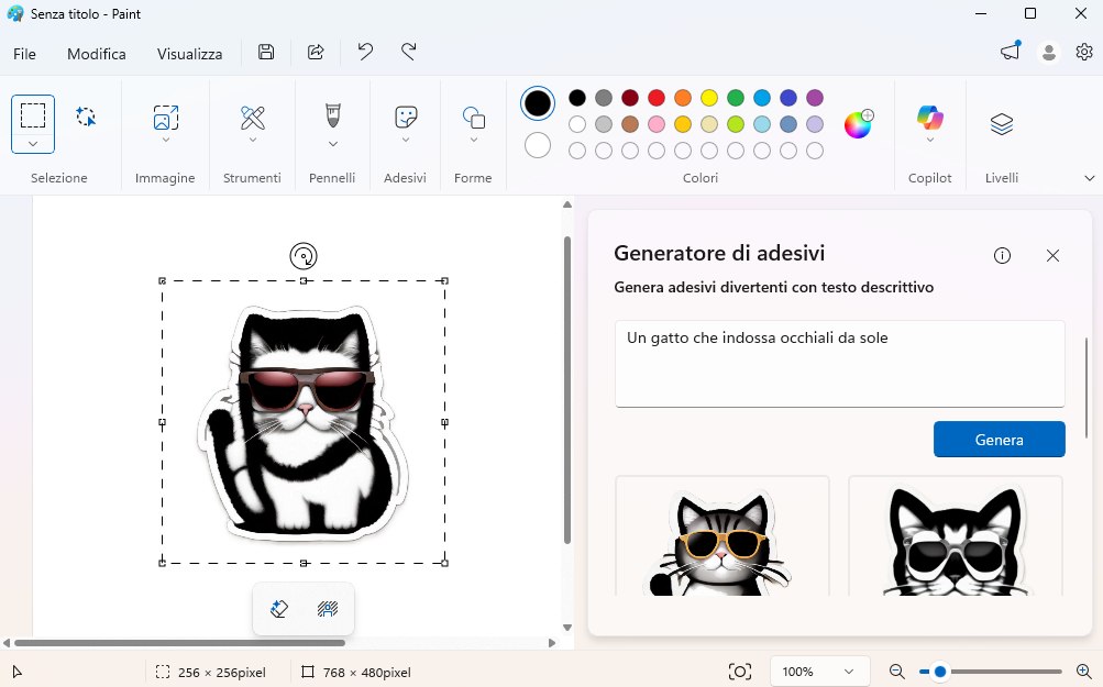Generazione adesivi Paint