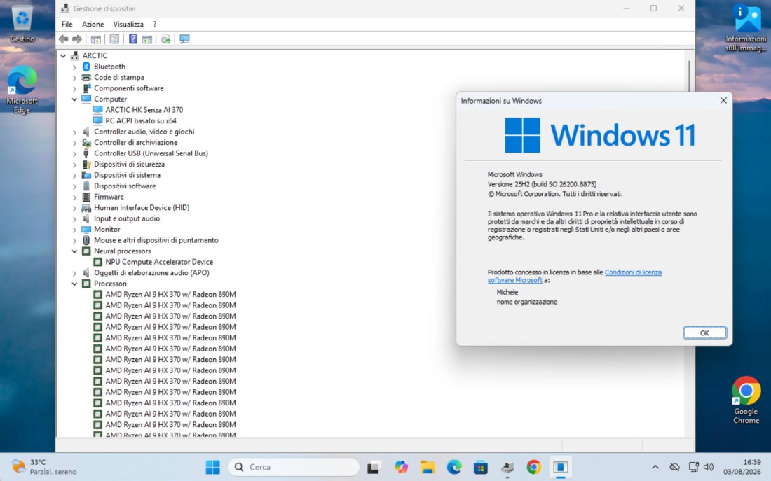 Driver hardware gestione dispositivi Windows 11 ARCTIC