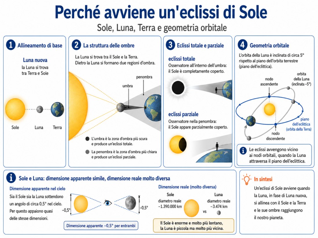 Infografica eclissi solare in Italia
