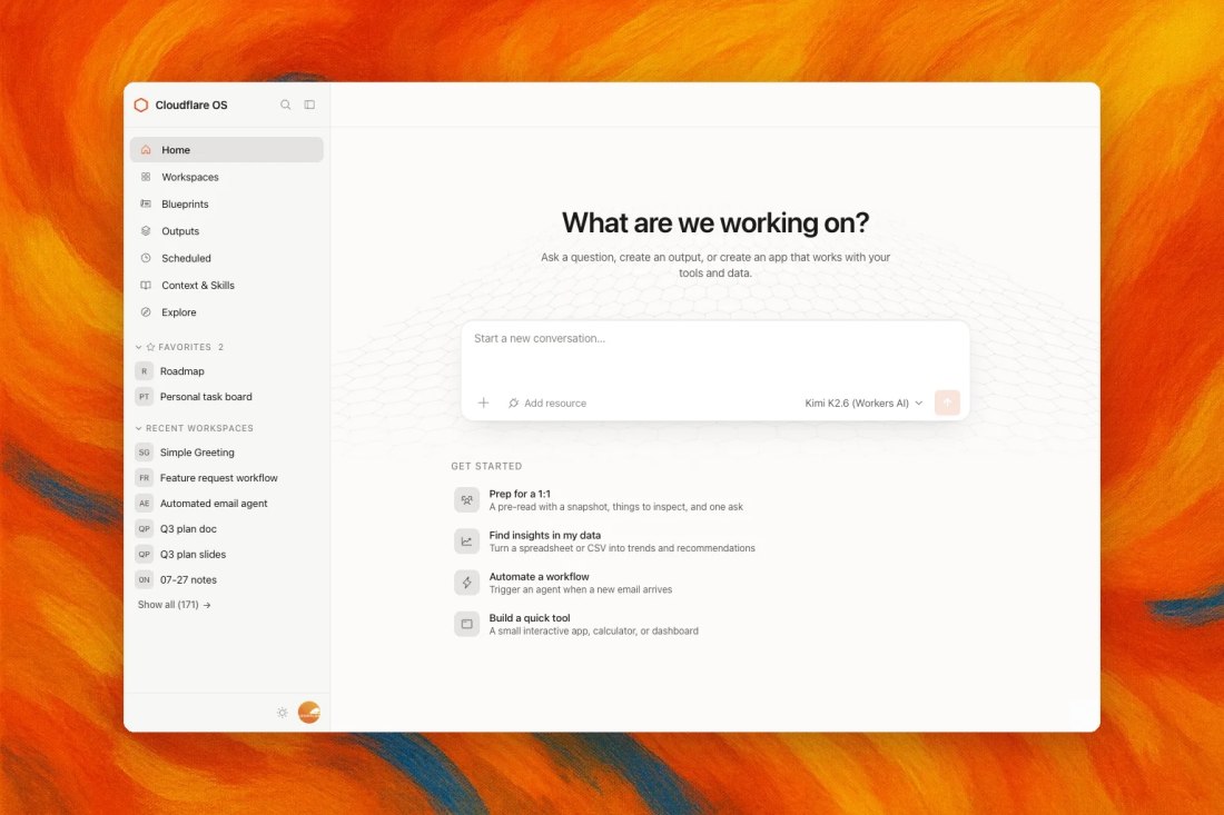 Interfaccia Cloudflare OS