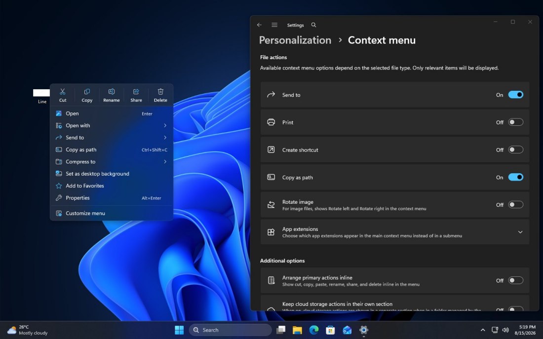 Personalizzazione menu tasto destro Windows 11
