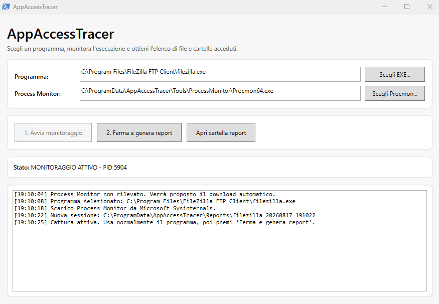 Script PowerShell monitoraggio file system e chiavi registro Windows