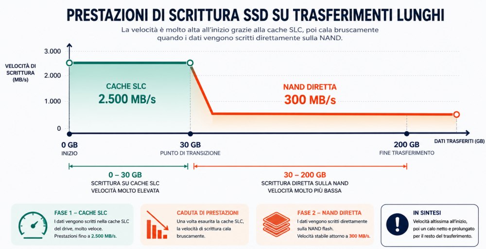 Prestazioni scrittura SSD cache SLC