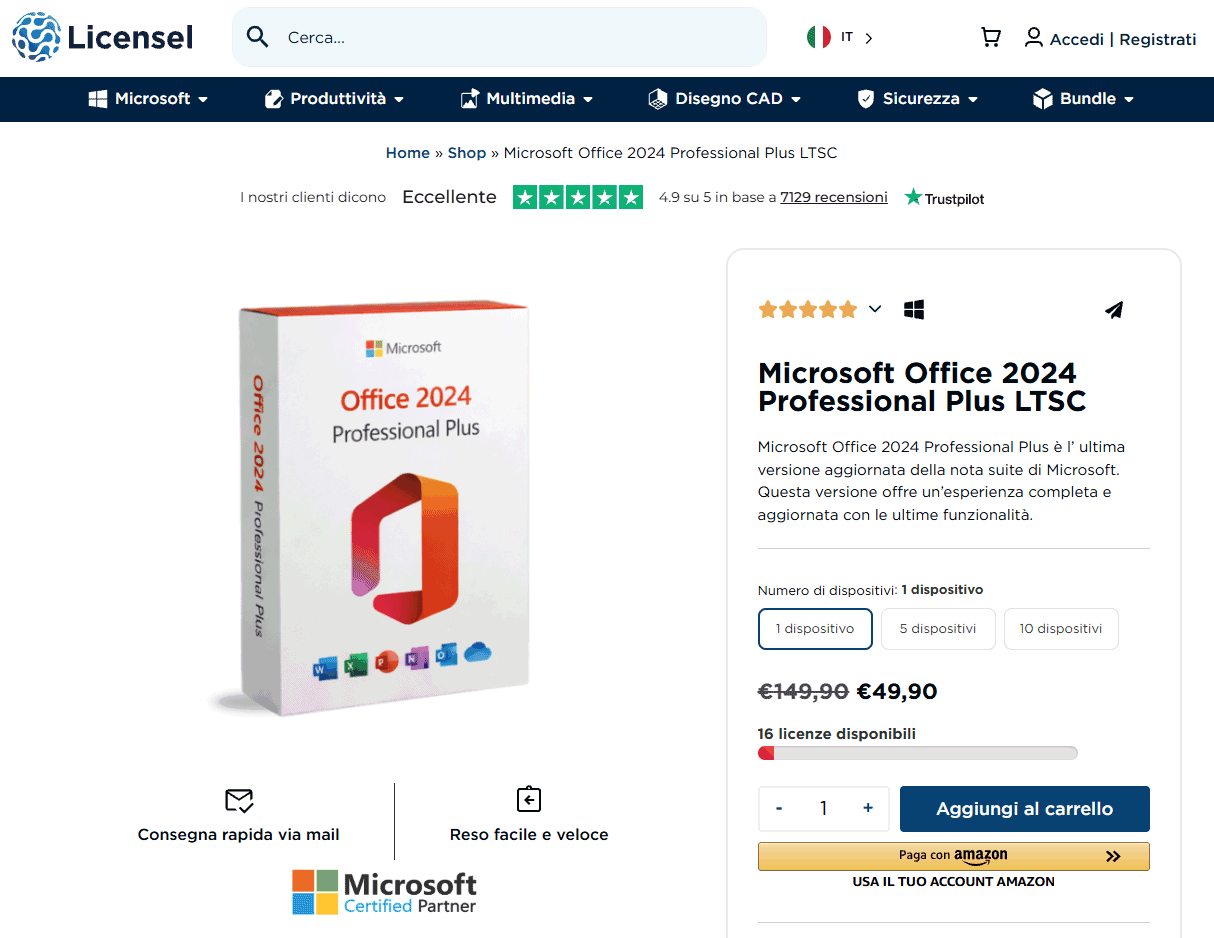 Acquisto licenza perpetua Office 2024 Professional Plus LTSC
