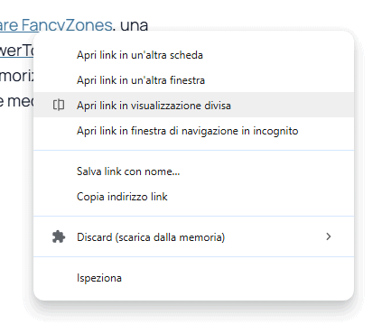 Visualizzazione divisa Chrome