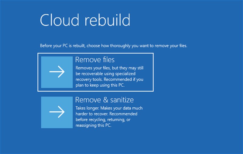 Cloud Rebuild Windows 11