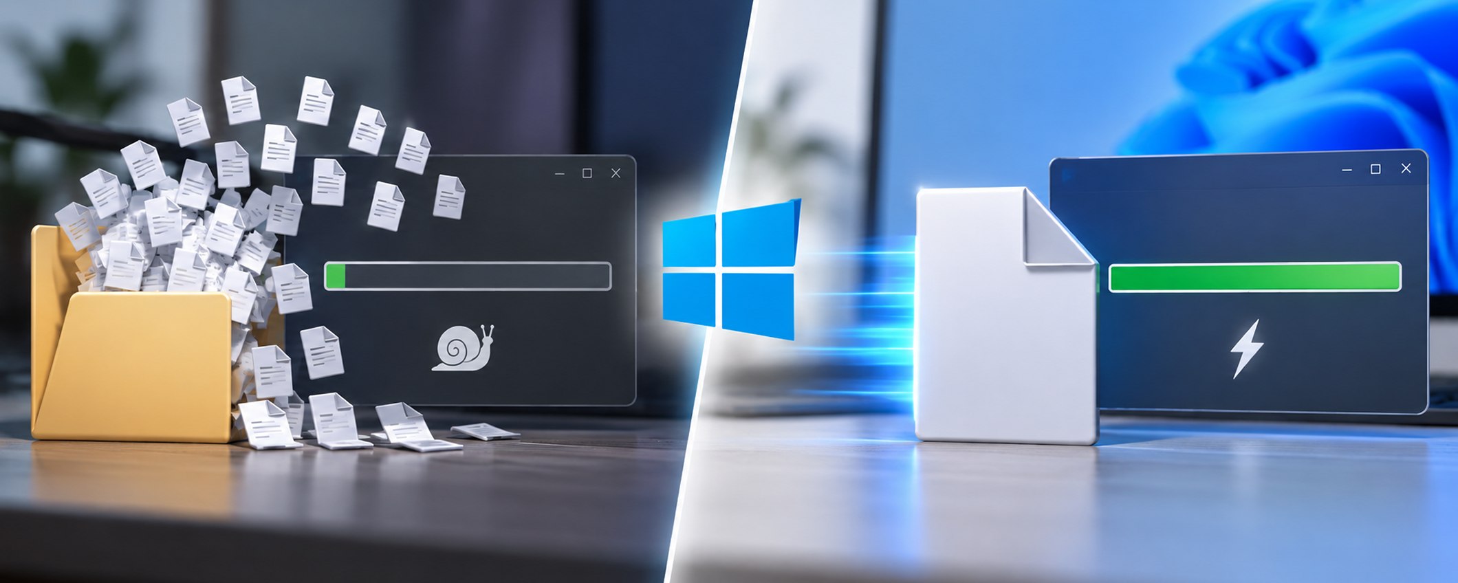 Windows: perché copiare migliaia di piccoli file è molto più lento di uno grande
