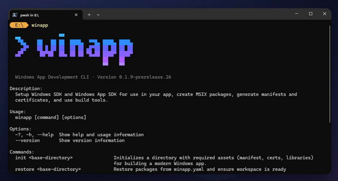 winapp CLI per realizzare applicazioni Windows in pochi minuti da riga di comando