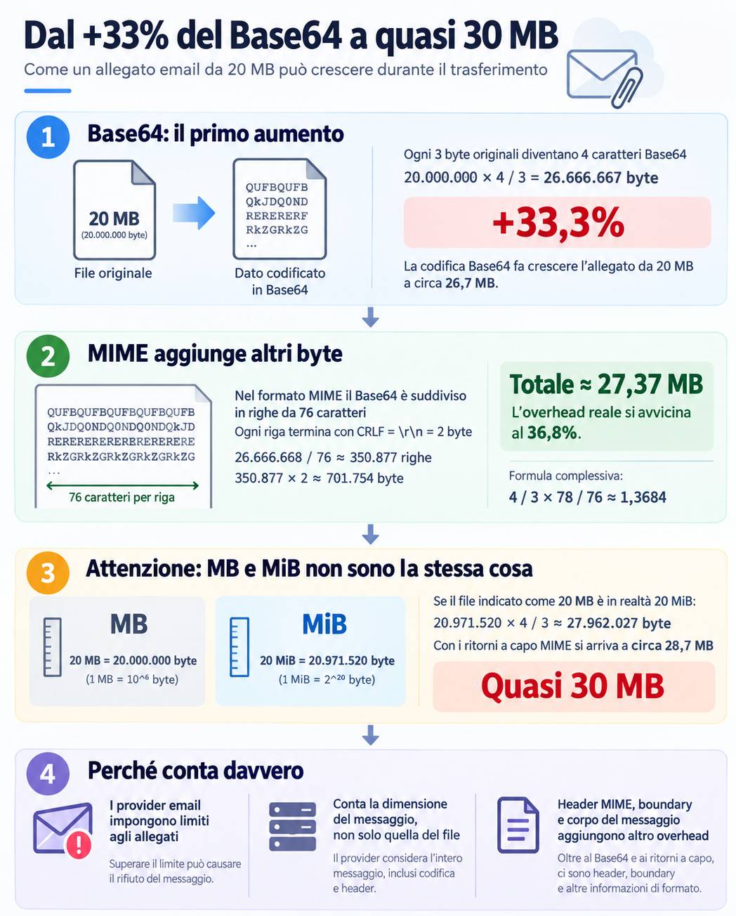 Infografica dimensione allegati email MIME