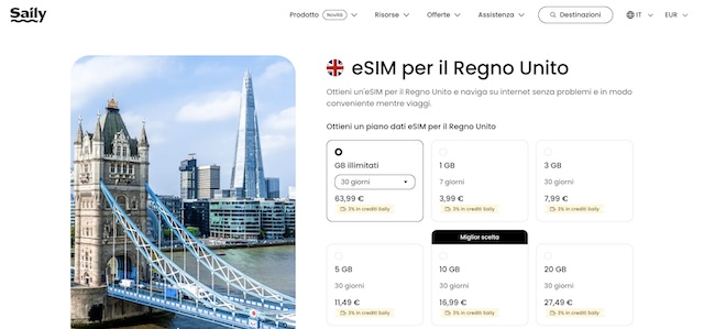 esim regno unito saily