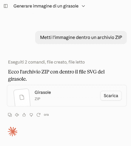 Generazione immagine AI dentro file Zip Claude