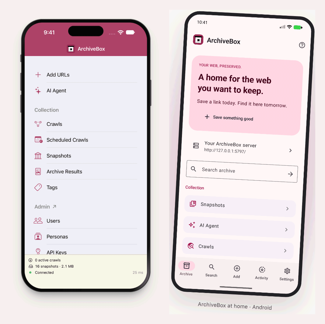 Gestione ArchiveBox da Android
