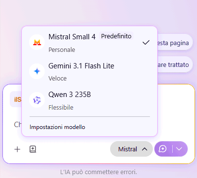 Mistral Small 4 Firefox italiano