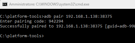 Pairing ADB Android da PC Windows