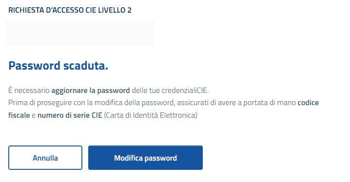 Password scaduta CIE
