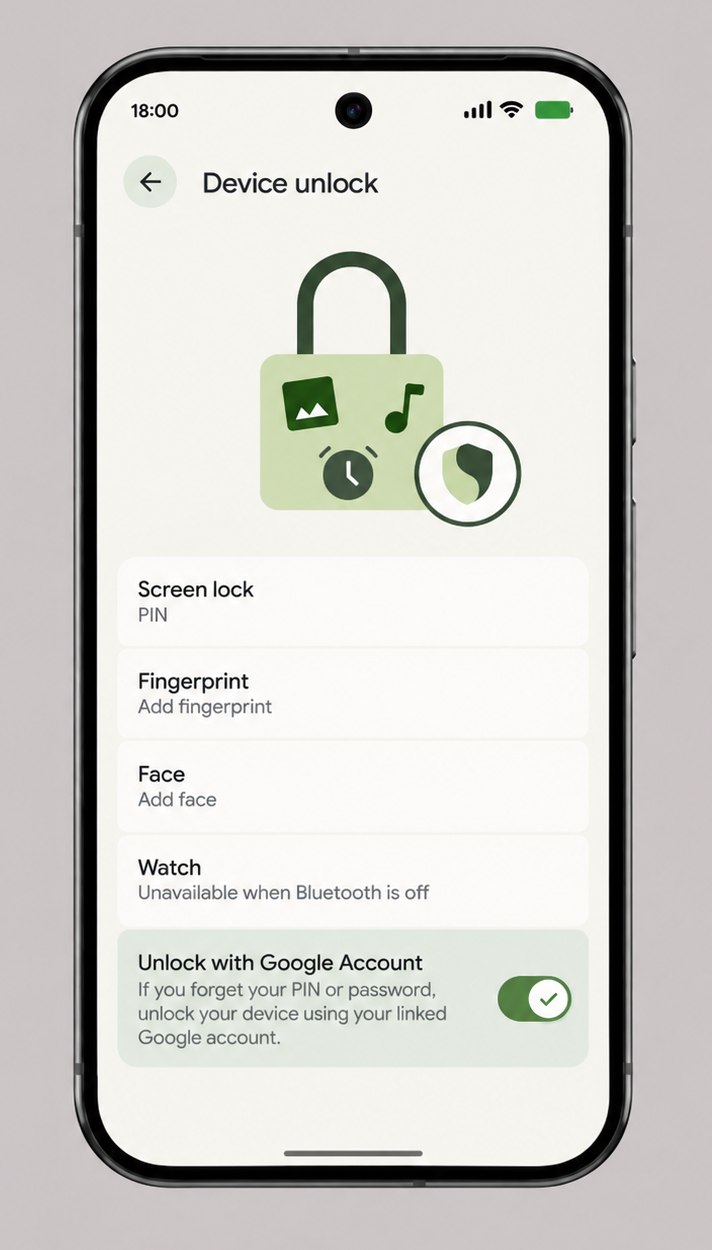 Sblocco Android senza PIN con account Google