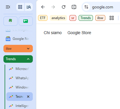 Schede verticali Google Chrome 2026