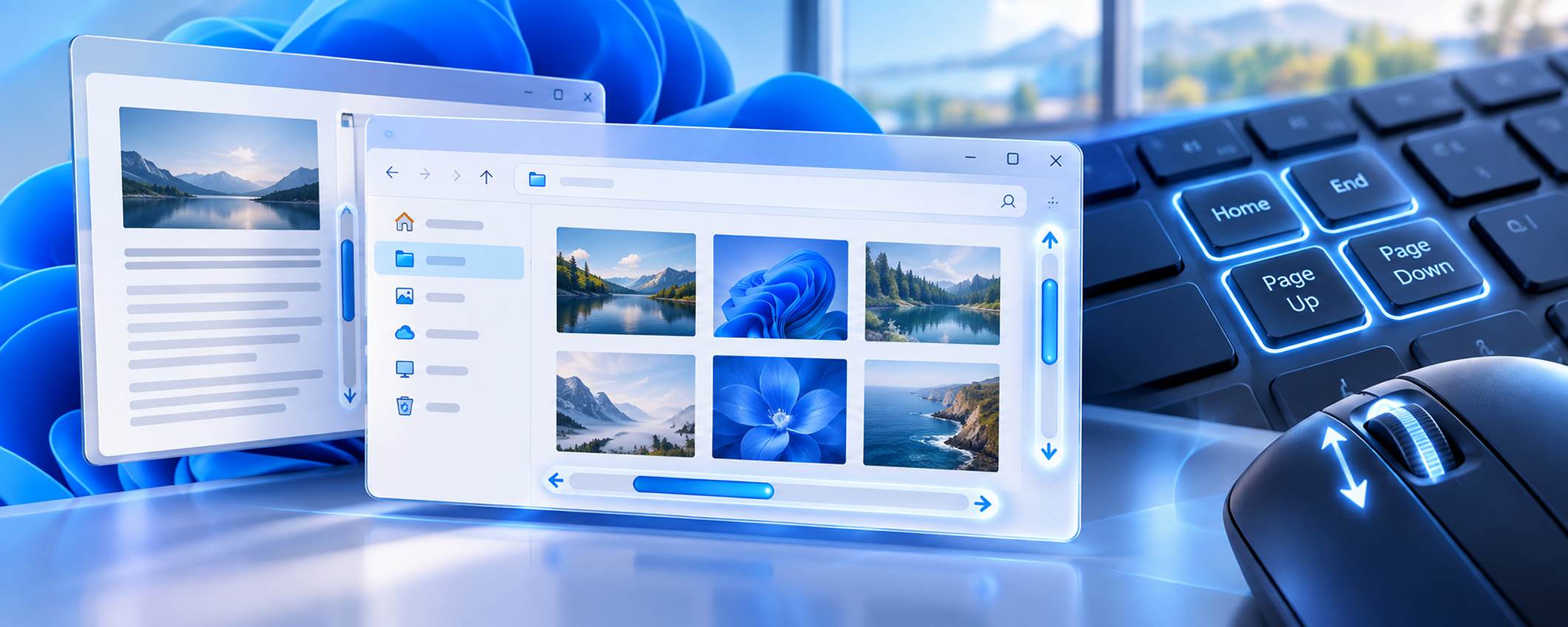 Anteprima: Windows nasconde da 25 anni scorciatoie poco note per le barre di scorrimento