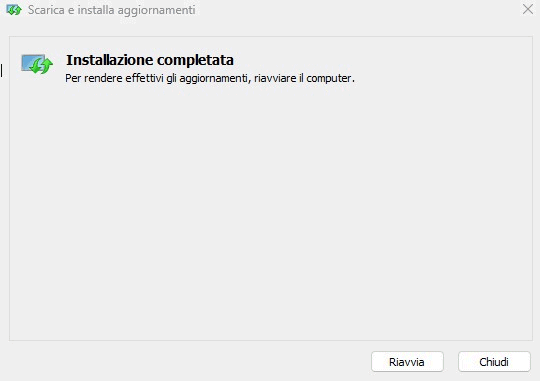 Riavvio pre-aggiornamento Windows 11 26H2