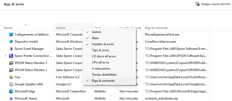 App di avvio Windows 11 Task Manager